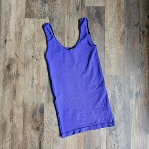 Vintage Bebe Purple Ribbed Tank Top – Size P/S – Made in USA – EUC